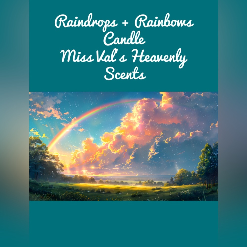 Raindrops + Rainbows 8oz Candle Miss Val’s Heavenly Scents